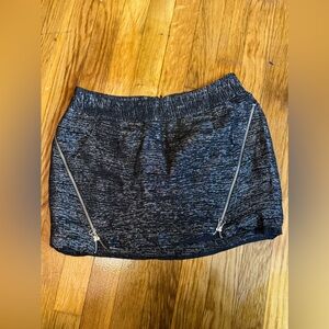 Rebecca Minkoff Metallic Knit Mini Skirt | Size 6 zipper detail